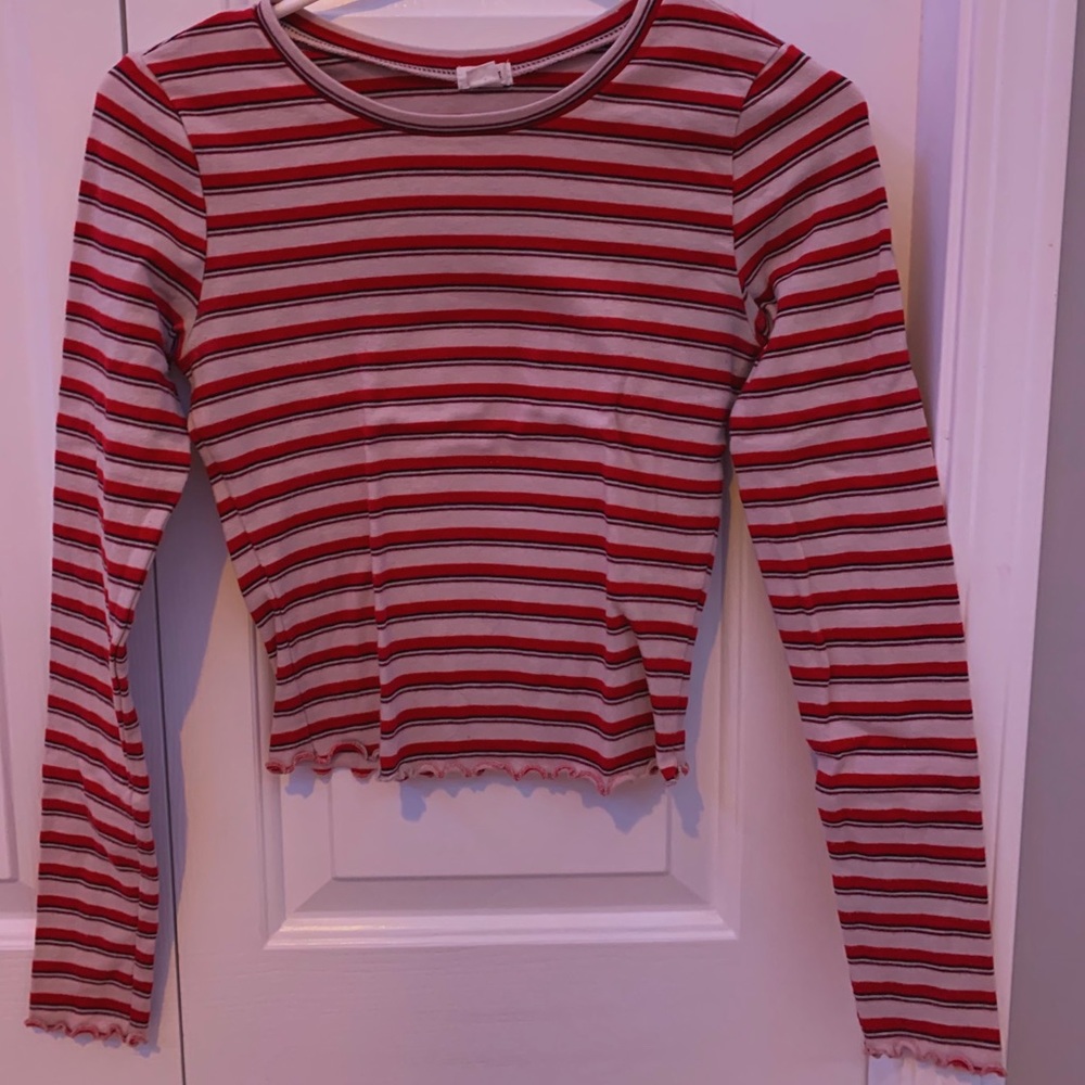 Garage striped cropped long sleeve